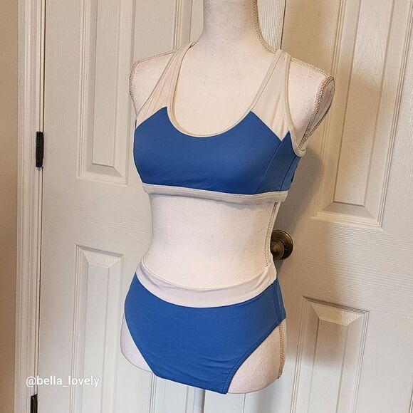 Color Block Blue and White Women's Venus Swinsuit Bikini Size Small - Picture 1 of 6